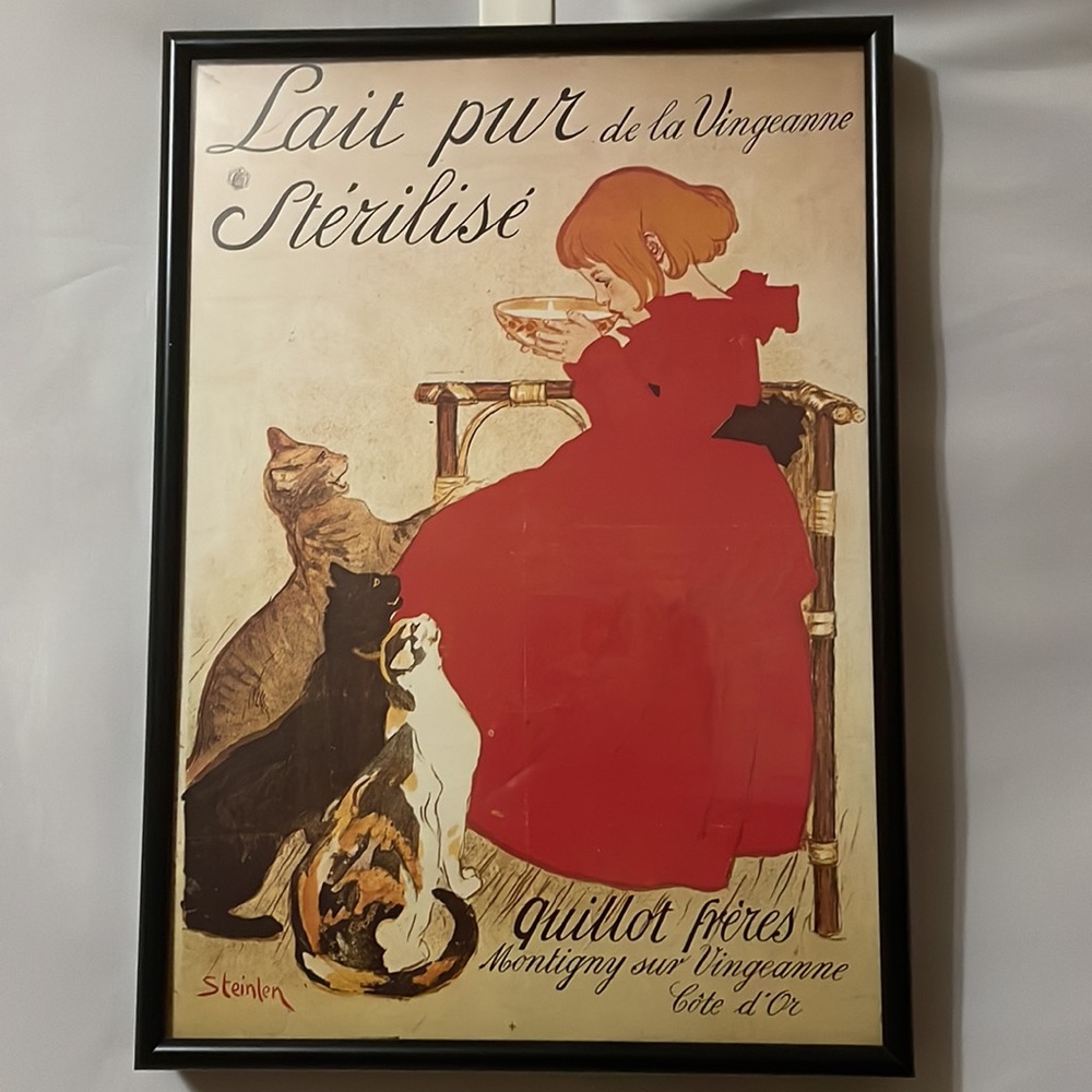 Tournee du Chat Noir,Le Pour Sterilise,Professionally Framed . . 9 1/2 “ X 13” - Picture 3 of 11